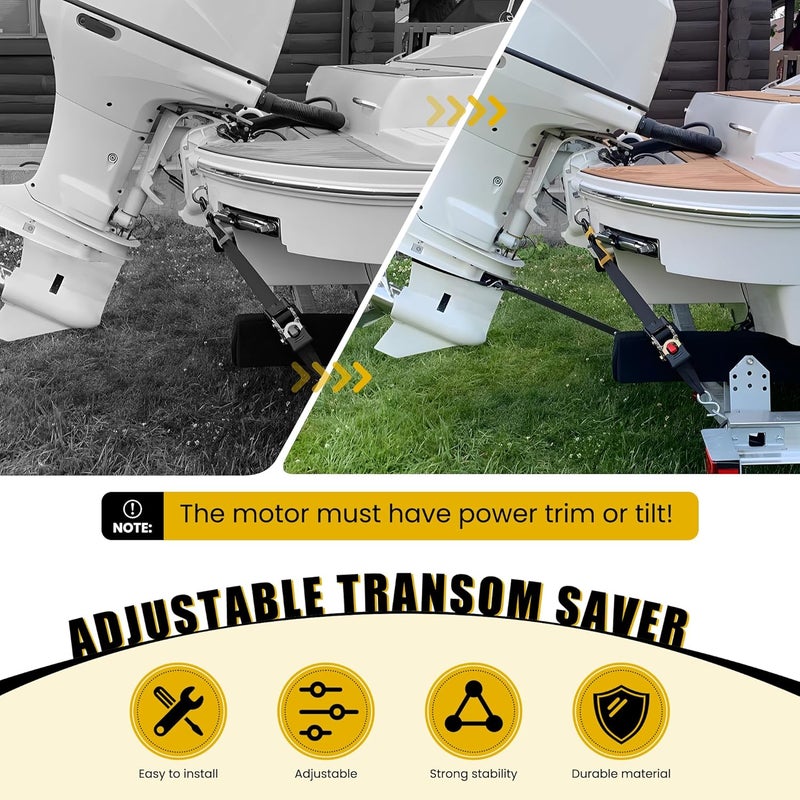 TENGBASE Adjustable Shock Absorber Boat Transom Saver, Stern Protectors with Heavy Duty Composite Heads for Securing Engines, Rollers and Trailer Mounts - Image 3